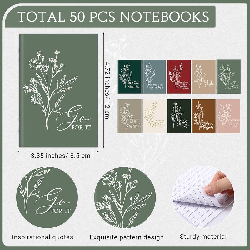 Affrolling 100 Pcs Inspirational Notebooks with Pen Bulk Motivational Mini Notepads Valentines Coworker Gifts Appreciation Gifts for Employee Office Staff Team Teacher Nurse (Retro Colors) - Image 2